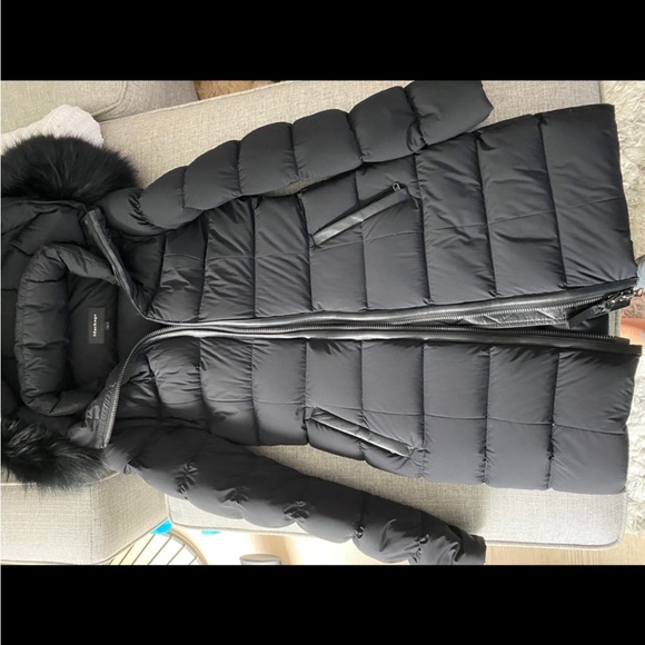 Mackage Calla Down Quilted Parka Coat size xxs / Black Fur Trim MINT - Picture 5 of 5